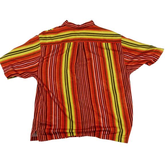Tommy Bahama Silk Striped Hawaiian Crab Print Button Down Shirt XL - Picture 6 of 6